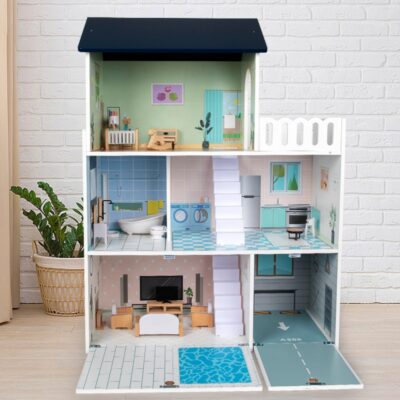 Modern family wooden doll houses wholesale supply