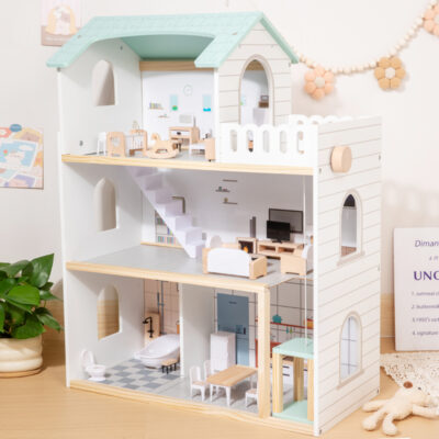 Modern family wooden doll houses wholesale supply
