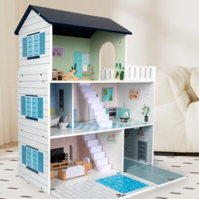 Modern family wooden doll houses wholesale supply