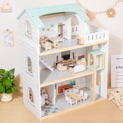 Modern family wooden doll houses wholesale supply