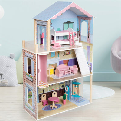 Multifunctional wooden doll houses kids toy factory