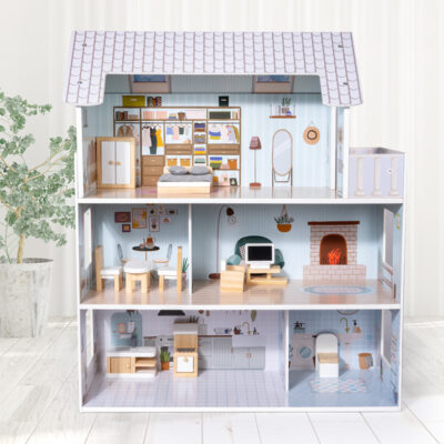 Multifunctional wooden doll houses kids toy factory