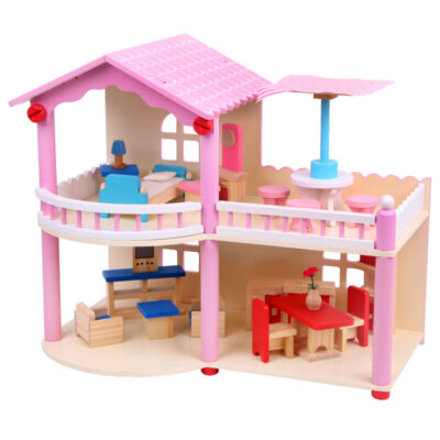 New DIY wooden doll houses kids manufacturer