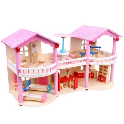 New DIY wooden doll houses kids manufacturer