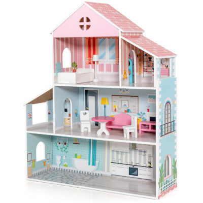 New princess wooden doll houses supplier for kids