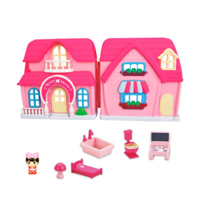 Colorful wholesale plastic doll house set for kids