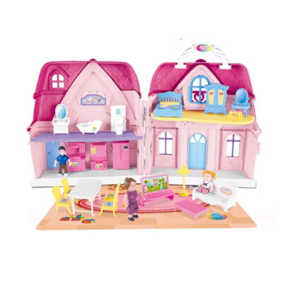 Colorful wholesale plastic doll house set for kids