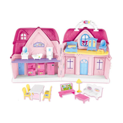 Colorful wholesale plastic doll house set for kids