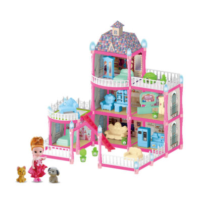 Easy assemble toddler plastic doll houses manufacturer