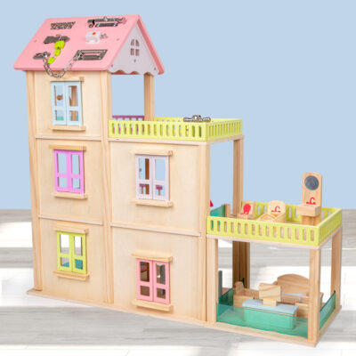 Educational wooden doll houses wholesale toys