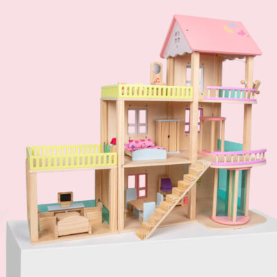 Educational wooden doll houses wholesale toys