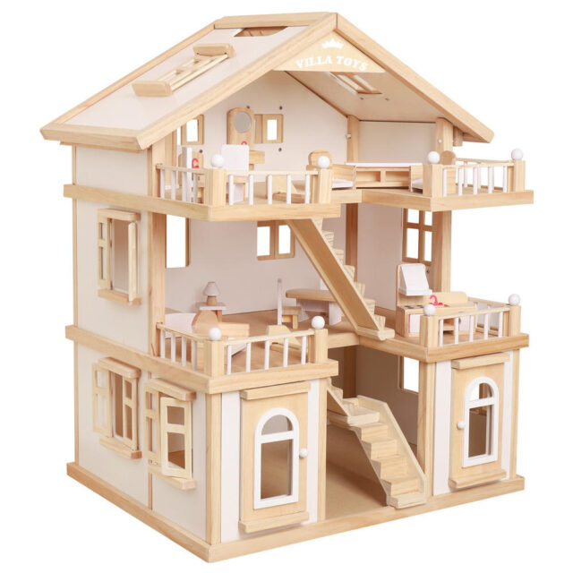 Creative DIY Wooden Doll Houses for Children (3) Creative DIY Wooden Doll House Kit for Kids