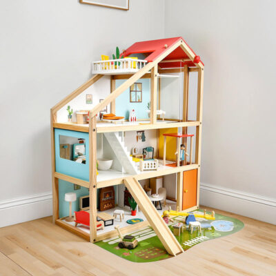 Cute Wooden Doll House for Kids Creative Play