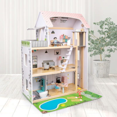 Cute Wooden Doll House for Kids Creative Play