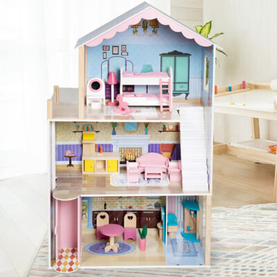 Cute Wooden Doll House for Kids Creative Play