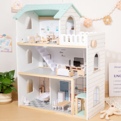 Cute Wooden Doll House for Kids Creative Play
