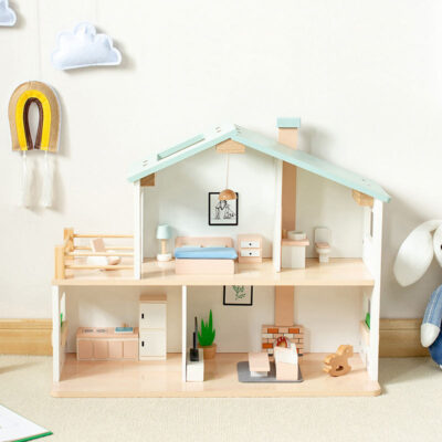 Durable Wooden Doll House Birthday Gift for Kids