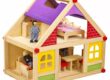 Early Educational Wooden Doll House for Kids Learning Play