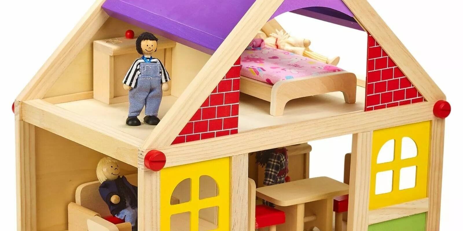 Early Educational Wooden Doll Houses for Children (7) Early Educational Wooden Doll House for Kids Learning Play