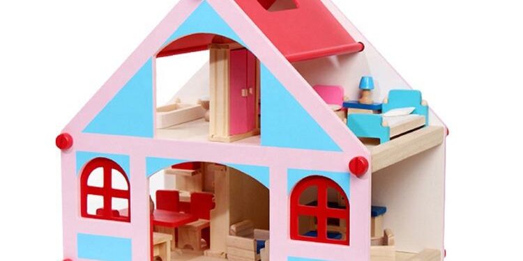 Educational Pretend Wooden Doll Houses for Children (1) Educational Pretend Wooden Doll House for Kids