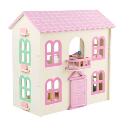Educational Pretend Wooden Doll House for Kids