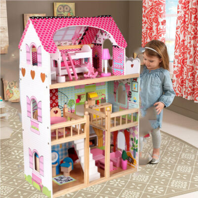 Educational Role Play Wooden Doll House Gift for Kids