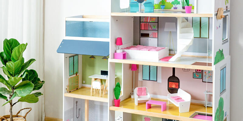 Educational Role Play Wooden Doll Houses for Children (6) Educational Role Play Wooden Doll House Gift for Kids
