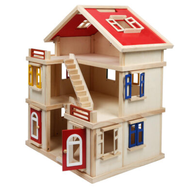 Educational Wooden Doll House for Kids Learning Playset