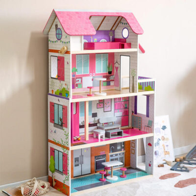 Luxury Wooden Castle Doll House Villa for Kids Play