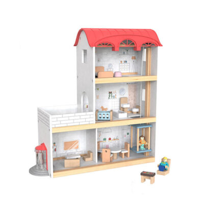Modern Wooden Doll House for Kids Creative Learning