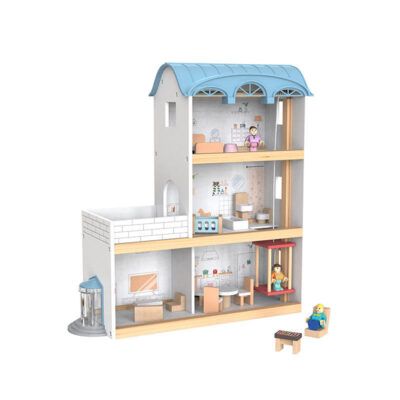 Modern Wooden Doll House for Kids Creative Learning