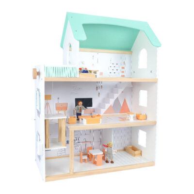 Modern Wooden Doll House for Kids Creative Learning