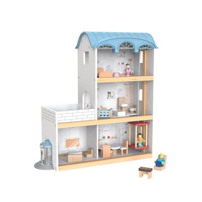 Modern Wooden Doll House for Kids Creative Learning
