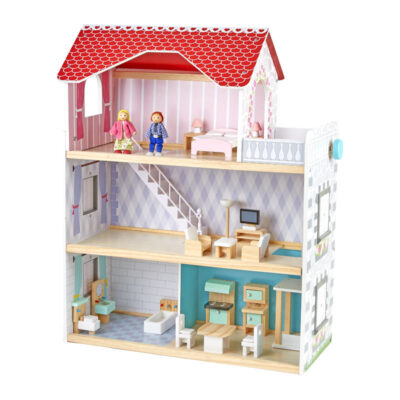 Modern Wooden Doll House for Kids Creative Learning