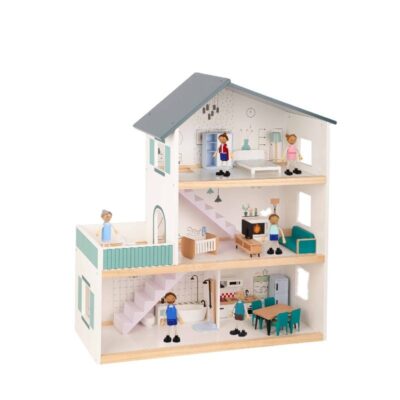 Modern Wooden Doll House for Kids Creative Learning