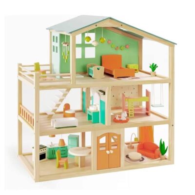 New Design DIY Wooden Doll House Kit for Kids Creative Learning