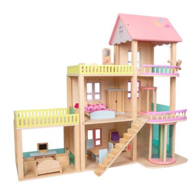 New Design DIY Wooden Doll House Kit for Kids Creative Learning