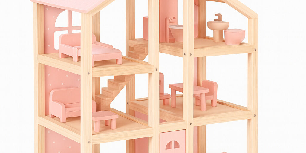 New Design DIY Wooden Doll House Kit for Kids Creative Learning