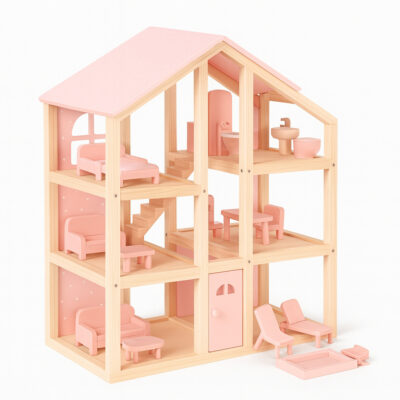 New Design DIY Wooden Doll House Kit for Kids Creative Learning