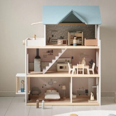 Toy Wooden Doll House for Kids Role Play Games