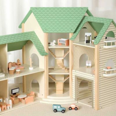 Toy Wooden Doll House for Kids Role Play Games