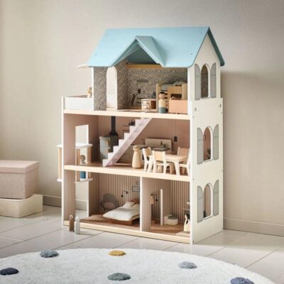 Toy Wooden Doll House for Kids Role Play Games