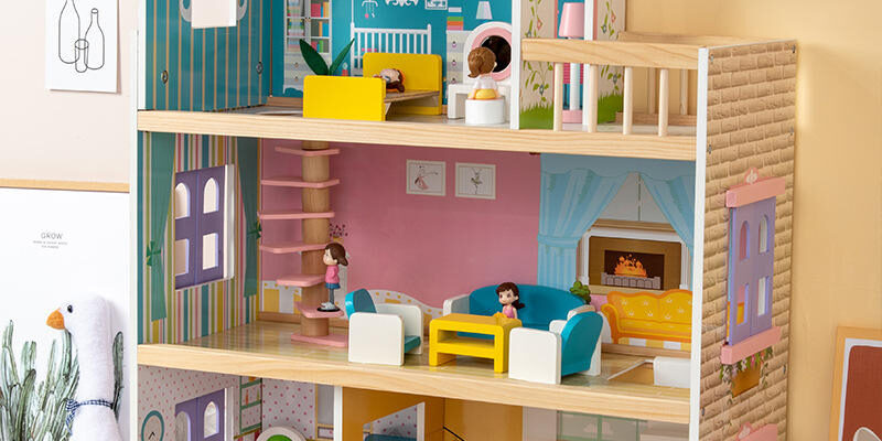 Villa Wooden Doll House Gift for Kids Play