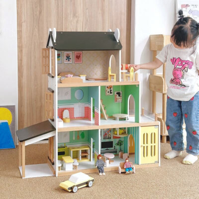 Villa Wooden Doll House Gift for Kids Play