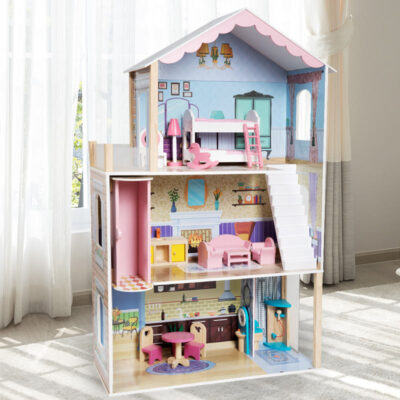 Villa Wooden Doll House Gift for Kids Play